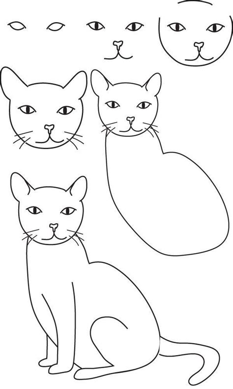 Learn How To Draw A Cat With Simple Step By Step Instructions Animal