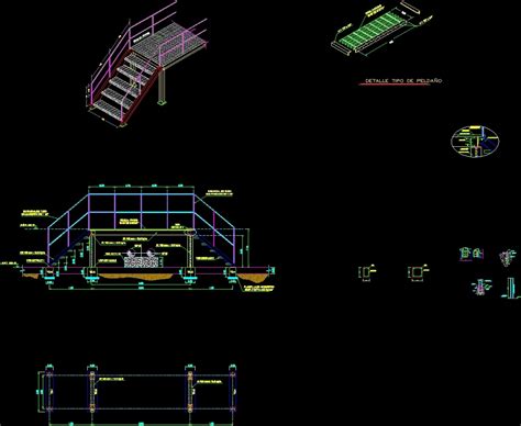 Steel Platform Stair Entrance Stair Dwg Detail For Autocad • Designs Cad