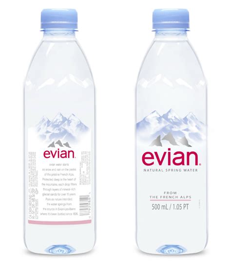 The chemical structure of water consists of two hydrogen atoms and one oxygen atom. evian® Bottles Get An Exquisite Revamp | Lipstiq.com