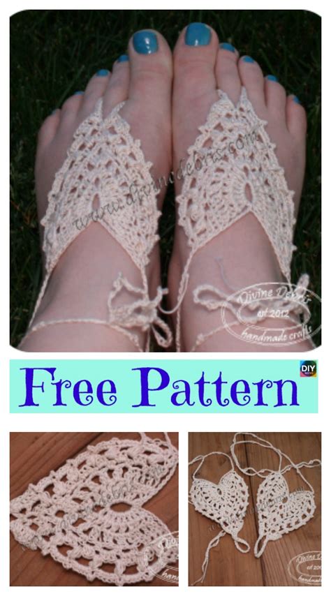 10 Most Unique Crochet Barefoot Sandals Free Patterns Diy 4 Ever
