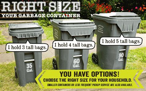 Curbside Collection Tip 2 Right Size Your Garbage Container News