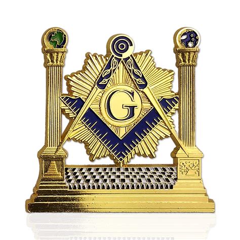 Buy Masonic Pillars Car Emblem Shining Square And Compass Freemason Auto