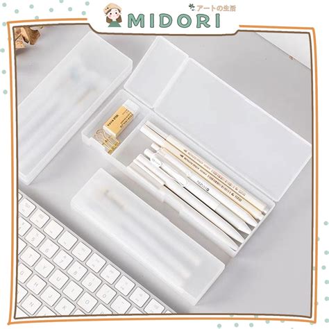 Jual Miloli Kotak Pensil Transparant Matte Dove Multifungsi Pencil