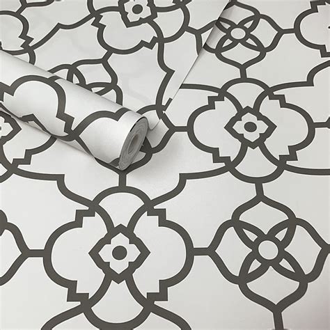 A Street Prints Mirabelle Trellis Atrium Grey Geometric Wallpaper Diy