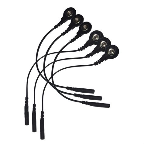 10pairslot Black Electrode Lead Wiresdc Head 20mm Cables Snap 35mm