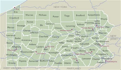 County Zip Code Maps Of Pennsylvania