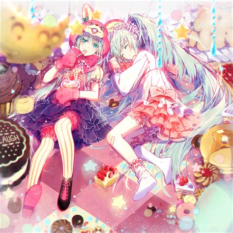 Hatsune Miku Vocaloid Cute Girl Sweets Food Meal