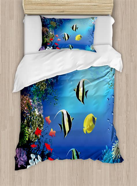 Check spelling or type a new query. Underwater Duvet Cover Set, Tropical Undersea with ...