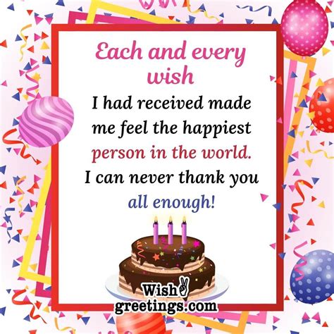 Thank You For Birthday Wishes On Facebook Wish Greetings