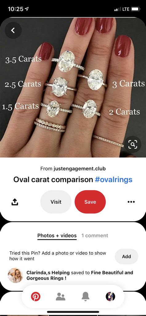 Oval Ring Sidexside Engagement Rings Comparison Diamond Carat Size