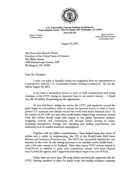 Student handout c is an example that shows. Commissioner Resignation Letter Example | Templates at allbusinesstemplates.com