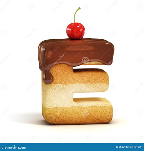 Cake 3d Font Letter E Stock Illustration Illustration Of Character