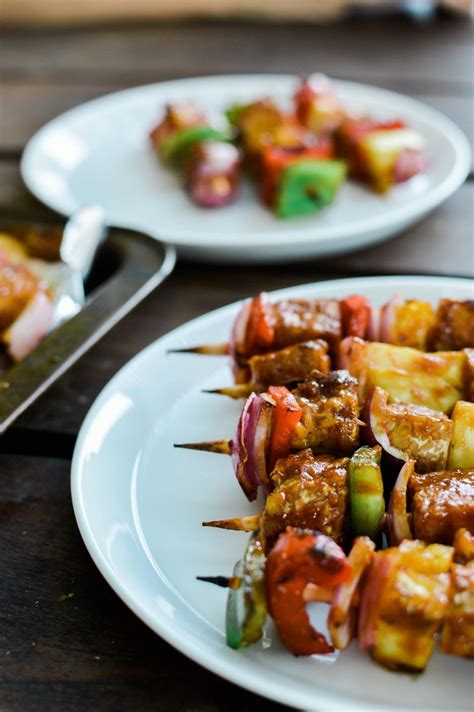 Baked chicken kabobs are such a fun way to serve chicken and veggies and they taste great, too! Sweet Teriyaki Veggie Kabobs | Veggie kabobs, Veggie ...