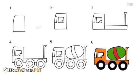 Cement Truck Drawing