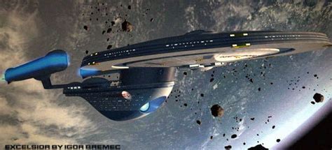 Excelsior Class Starship In Asteroid Field Star Trek Star Trek