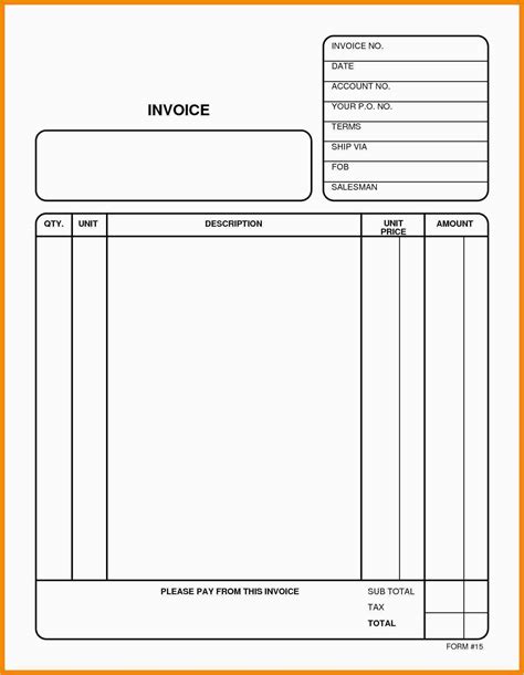 17 Blank Invoice Templates Ai Psd Word Examples Free Printable