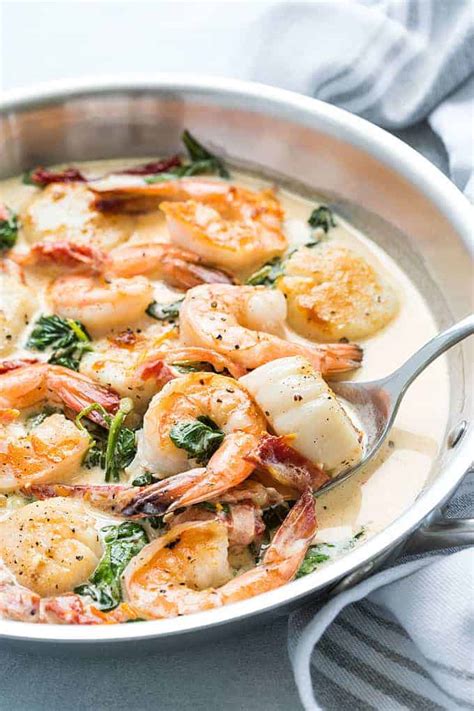 Creamy Tuscan Shrimp And Scallops The Blond Cook