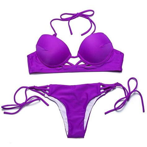 Buy Trangel Swimwear 2018 Bandeau Push Up Bikini Set Sexy Brazilian Bikinis