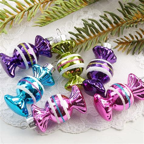 It would be appropriate to say that there is nothing more fun than those christmas candy canes. Miniature Wrapped Candy Ornaments - Christmas Ornaments ...