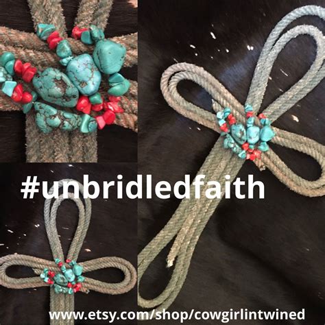 Unbridled Faith Real Lariat Rope Cross Western Home Decór By Cowgirl In