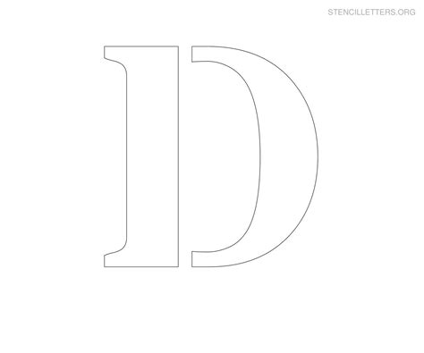 Letter D Printable Alphabet Stencil Templates Stencil Letters Org