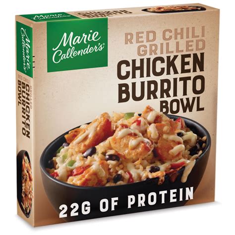 Marie Callenders Frozen Meal Red Chili Grilled Chicken Burrito Bowl