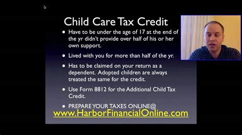 The agency says most eligible families do not have to do anything. Child Care Tax Credit Calculator for 2012, 2013 - YouTube