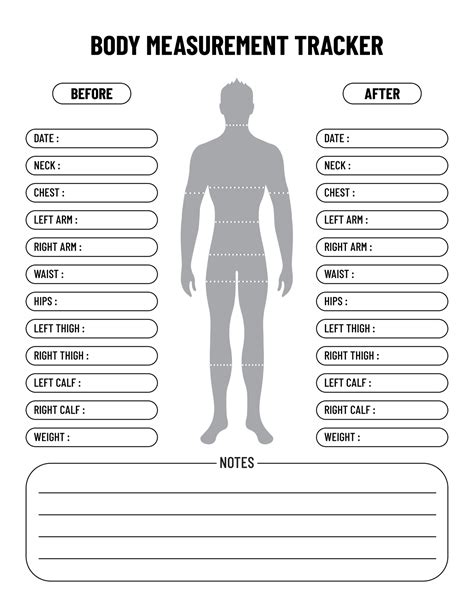Body Measurement Tracker Printable Printable Word Searches Hot Sex
