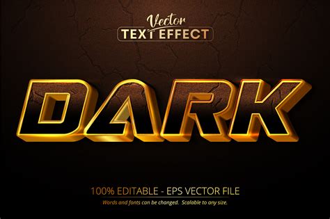 Dark Text Shiny Gold Style Text Effect Graphic By Mustafa Beksen