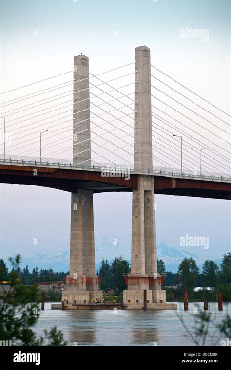 Golden Ears Bridge Over The Fraser River At Langley And Maple Ridge Bc