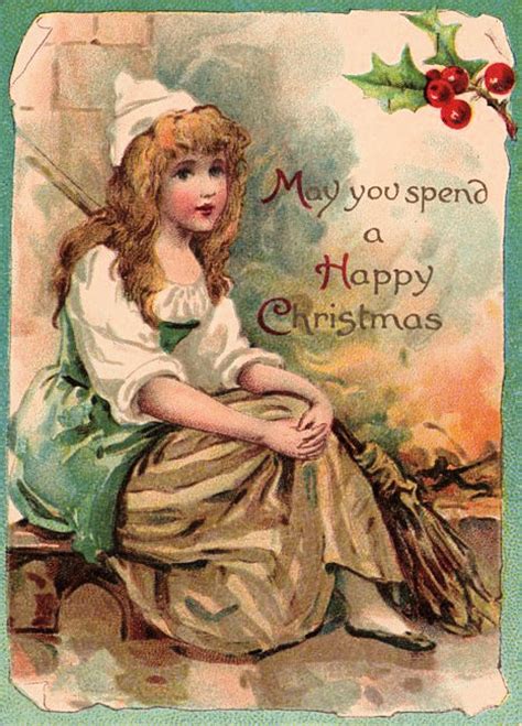 antique cinderella christmas card  graphics fairy
