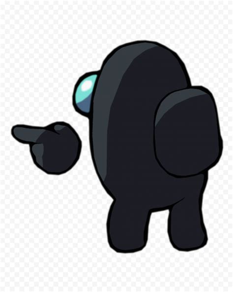 Hd Black Among Us Character Back View Finger Hand Pointing Png Citypng