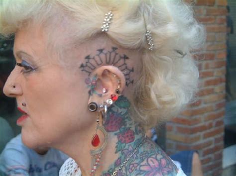 granny tats tattoos for women facial tattoos facial piercings