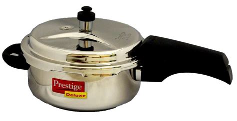 Prestige 7.5 litre stainless steel pressure cooker. Prestige Deluxe Stainless Steel Pressure Cooker, 3-Liter ...