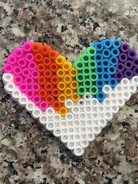 Rainbow Heart Perler Bead Patterns Free Printable In The Playroom