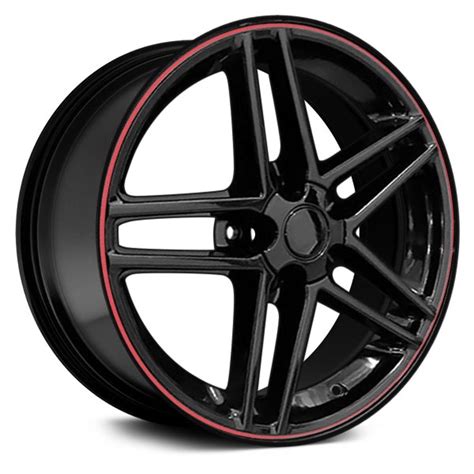 Oe Wheels 7387760 Double 5 Spoke Black With Red Band 18x95 Alloy