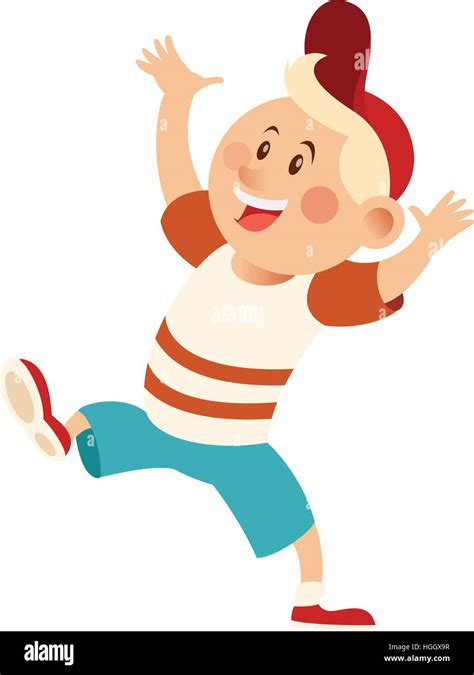 Vector Image Of The Flat Happy Kid Stock Vector Image And Art Alamy