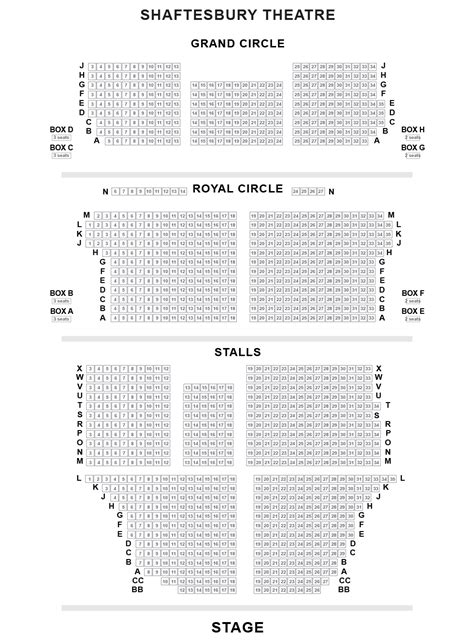 Seating Plan Shaftesbury Theatre