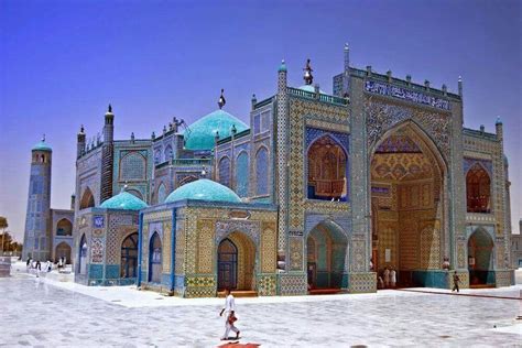 Blue Mosque At Mazar E Sharifherat Afghanistan Mosque Blue Mosque