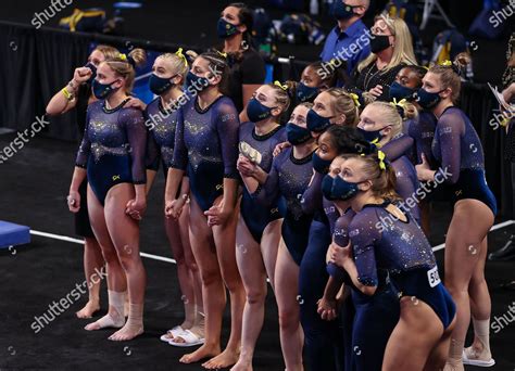 Michigan Womens Gymnastics Team Awaits Tally Editorial Stock Photo