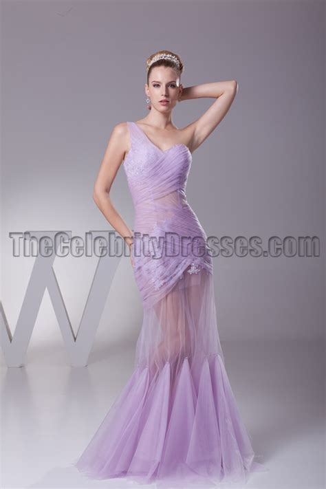 Sexy See Through One Shoulder Prom Gown Evening Dress