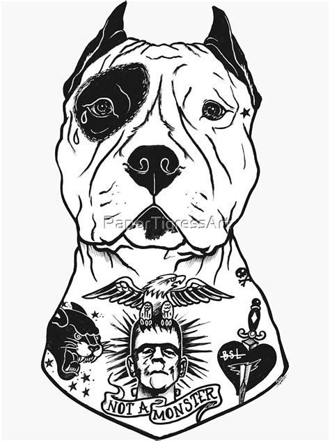 Check spelling or type a new query. 'American Pitbull Tattooed' Sticker by PaperTigressArt in ...