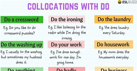 40 most common collocations with do in english eslbuzz