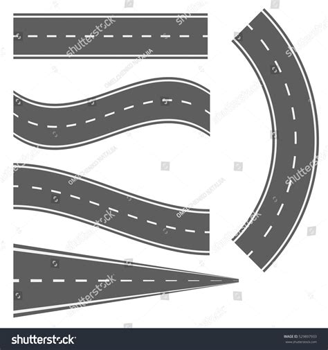 Winding Curved Road Highway Markings Vector Stock Vector Royalty Free