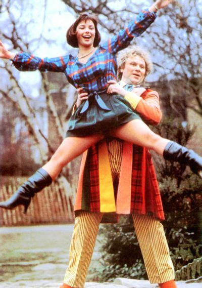 colin baker the 6th doctor and nicola bryant who appeared as his companion peri brown circa