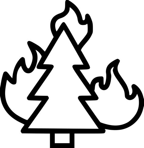 Wildfire Forest Fire Bonfire Combustion Burning Trees Svg Png Icon Free