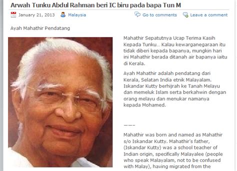 Kunlarning birida unga farishta uchrabdi va bittagina tilagingni amalgam oshiraman debdi. Malaysia Post: Siapa sebenarnya ayah Mahathir dari mana ...