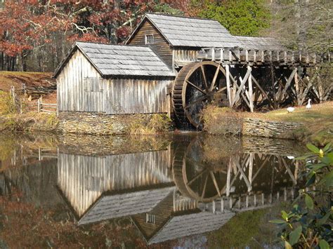 Mabry Mill Waterwheel Reflection Photograph By Diannah Lynch Fine Art