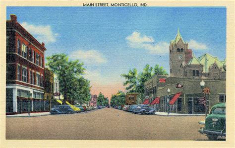 Main Street Postcard Views From The State On Indiana