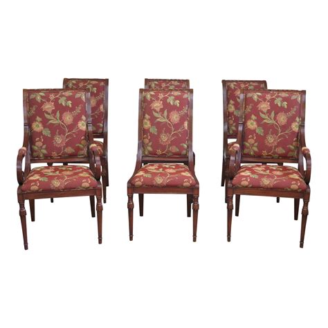 This chair provides extra comfortableness to you when you lean on it because of its ergonomic high back design. Karges Regency Style Dining Room Chairs - Set of 6 | Chairish